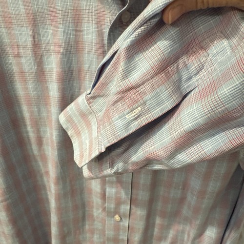Bobby Jones Collection Men's Cotton Button Up Plaid Shirt L 16.5 Woven in Italy - Picture 5 of 6