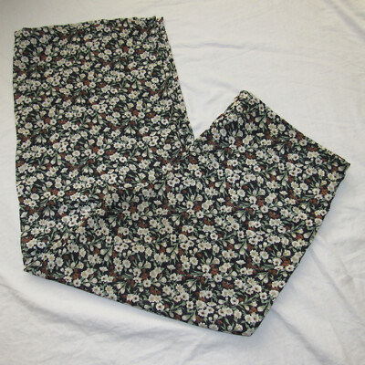 Vtg 90s Y2K 2 Much LA Semi Sheer Black Green Floral Wide Leg Pull On Pants sz M