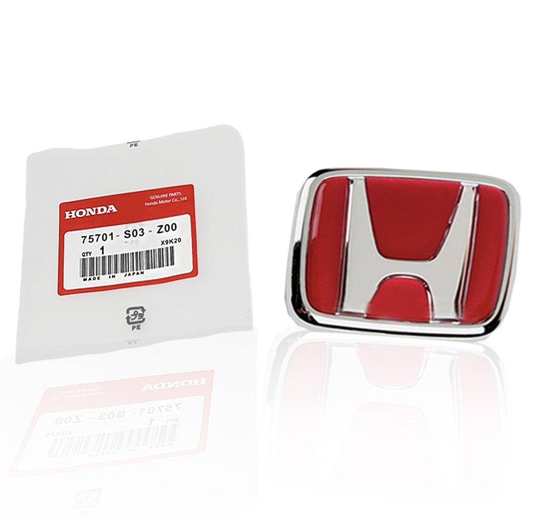 1996-2000 Honda Civic EK Type R Front and Rear Emblem Badge Red