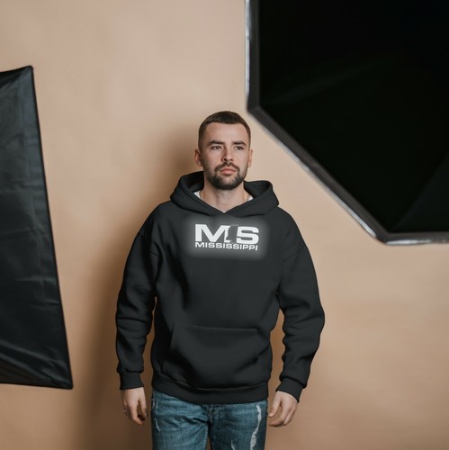 Sudadera con capucha suéter con capucha negro con logotipo reflectante de Mississippi - Imagen 3 de 3