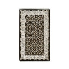 3'1" x 5'5" Black 250 KPSI Organic Wool Hand Knotted Herrita Design Rug R65312