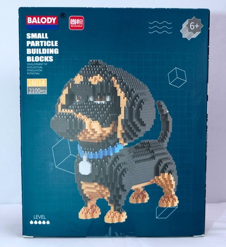 Rompecabezas 3D BALODY negro y bronceado perro Dachshund 2100 piezas mini bloques - Imagen 2 de 4