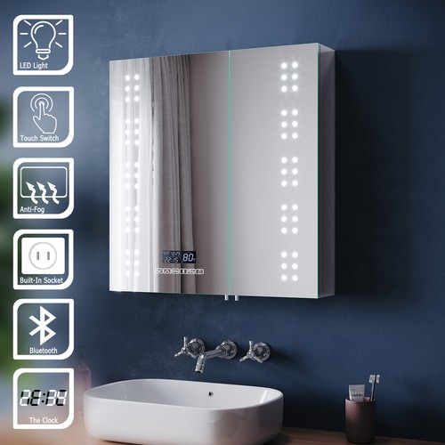 LED Bathroom Mirror Cabinet With Shaver Socket Storage/Demister/Sensor Switch - Picture 90 of 201