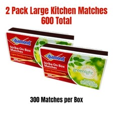 2 Pack Vintage Diamond Strike On Box Matches 300 per box 600 Total!