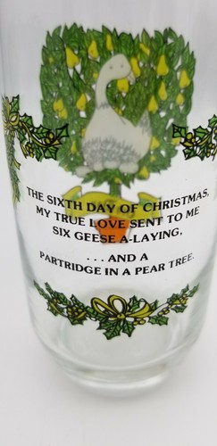 Anchor Hocking 6th day of Christmas Glass Tumbler Free Shipping! - Picture 3 of 9