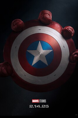 2025 Captain America Brave New World Movie Poster 11X17 Marvel Falcon Red Hulk 