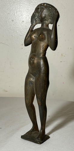 Vintage Milton Elting Hebald American Bronze Stylized Nude Lady Sculpture Statue - Picture 11 of 15