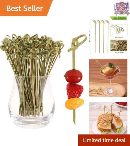 Disposable Bamboo Cocktail Sticks - Perfect Mini Skewers for Parties, 400 PCS