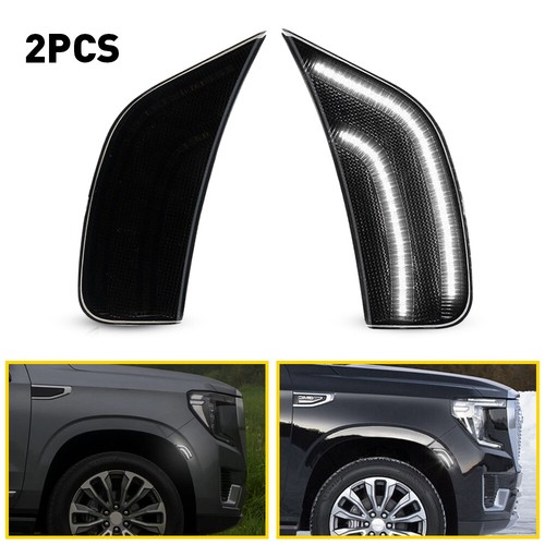 Pair Front Signal Side Marker Lights White Fit For 2021-2023 GMC Yukon/ Yukon XL - Picture 3 of 21