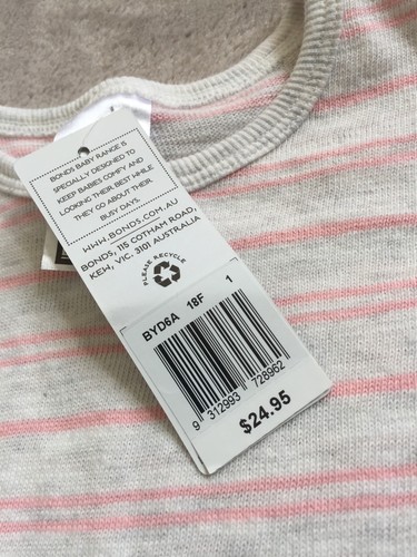 BONDS Knit Long Sleeve Tee Size 2 Pink *BNWT* $24.95. Combined Post - Picture 4 of 9