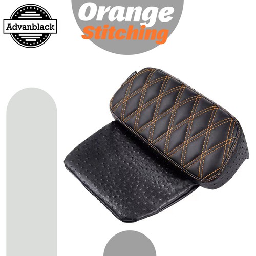 Almohadilla de respaldo pequeña Advanblack naranja de costura raptor se adapta a Harley Touring - Imagen 9 de 9