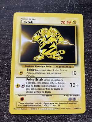ELEKTEK RARE - POKEMON 20/102 BASE SET EDITION 2 NEW FR