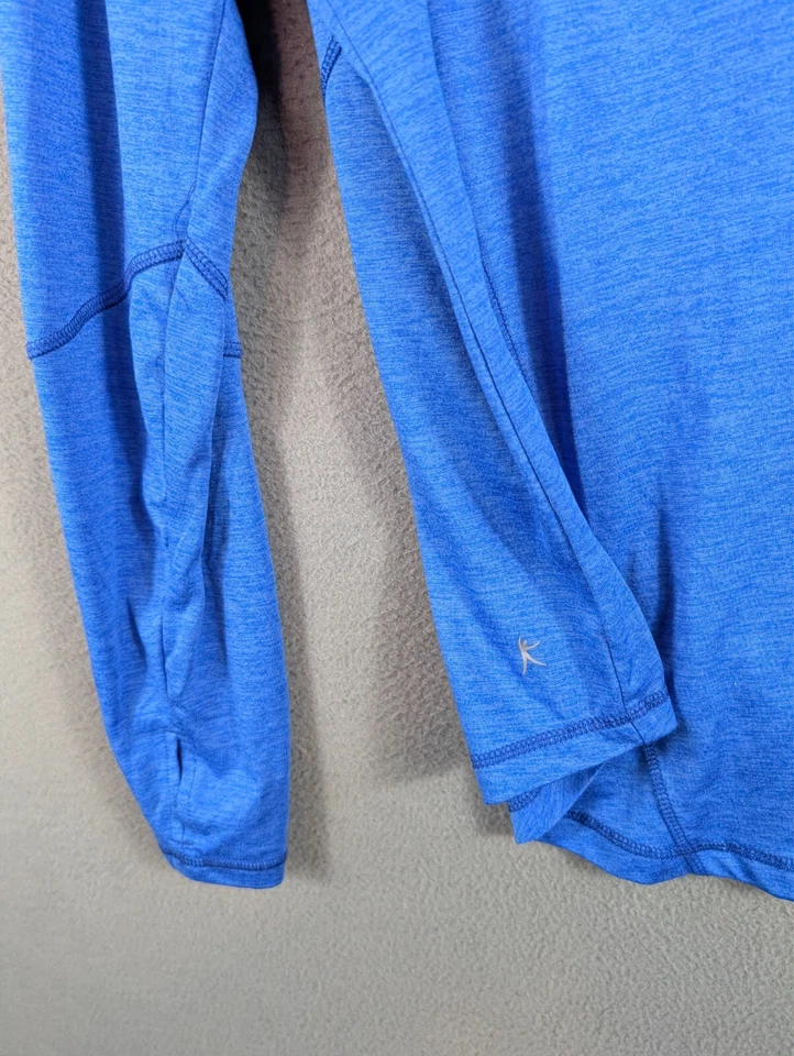 Danskin Now Women's Top 3X Tee Long Sleeve Hoodie Blue Heather Lightweight Plus - Image 4 of 4