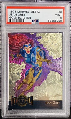 1995 Marvel Metal Blaster JEAN GREY Card #8 GOLD Blaster PSA 9