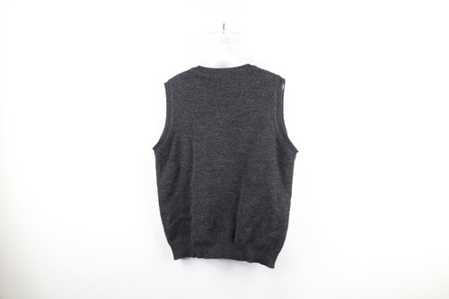 Vintage 90s Burton Snowboards Mens Medium Old English Wool Knit Sweater Vest - Picture 6 of 8