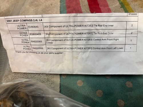 2007 - 2017 Jeep Compass Patriot control arm package - Picture 4 of 10