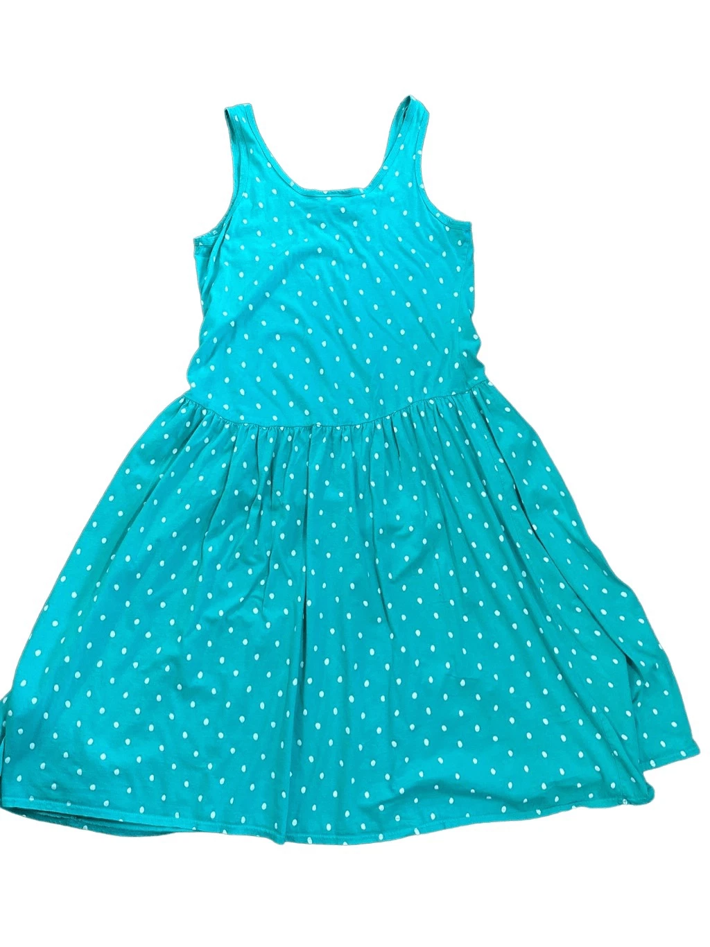 UNDERCOVER Abito Victoria’s Secret vintage turchese bianco a pois aderente e svasato etichetta oro