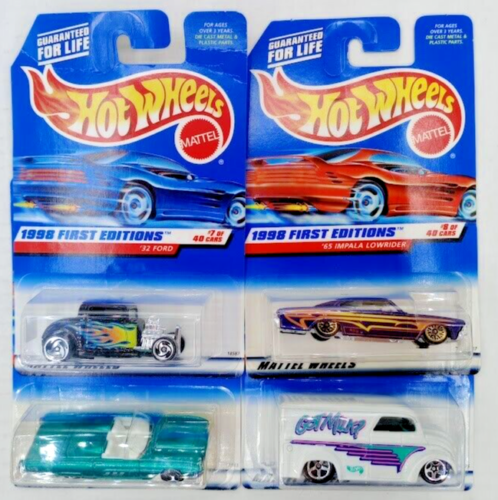 Hot wheels (4) 1998 First Edition 32 Ford, Got Milk, 63' T-bird, Lowrider - Picture 1 of 9