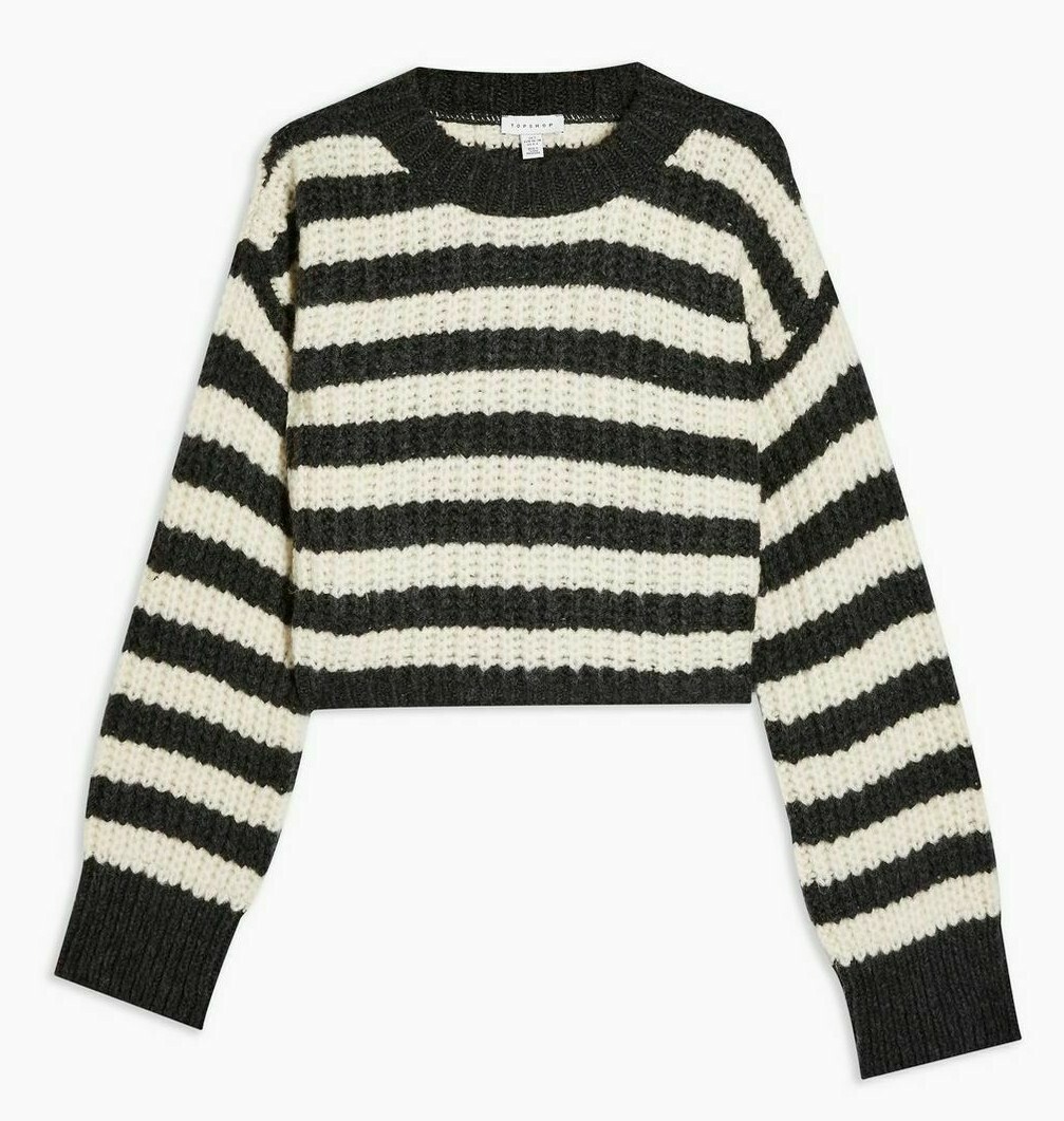 Topshop Chunky Knit Crop Crewneck 