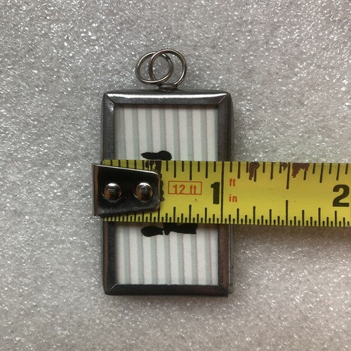 Handmade Reversible Soldered Pewter Charm Pendant - Letter L Stripes -1”x 1-5/8” - 第 3/4 張圖片