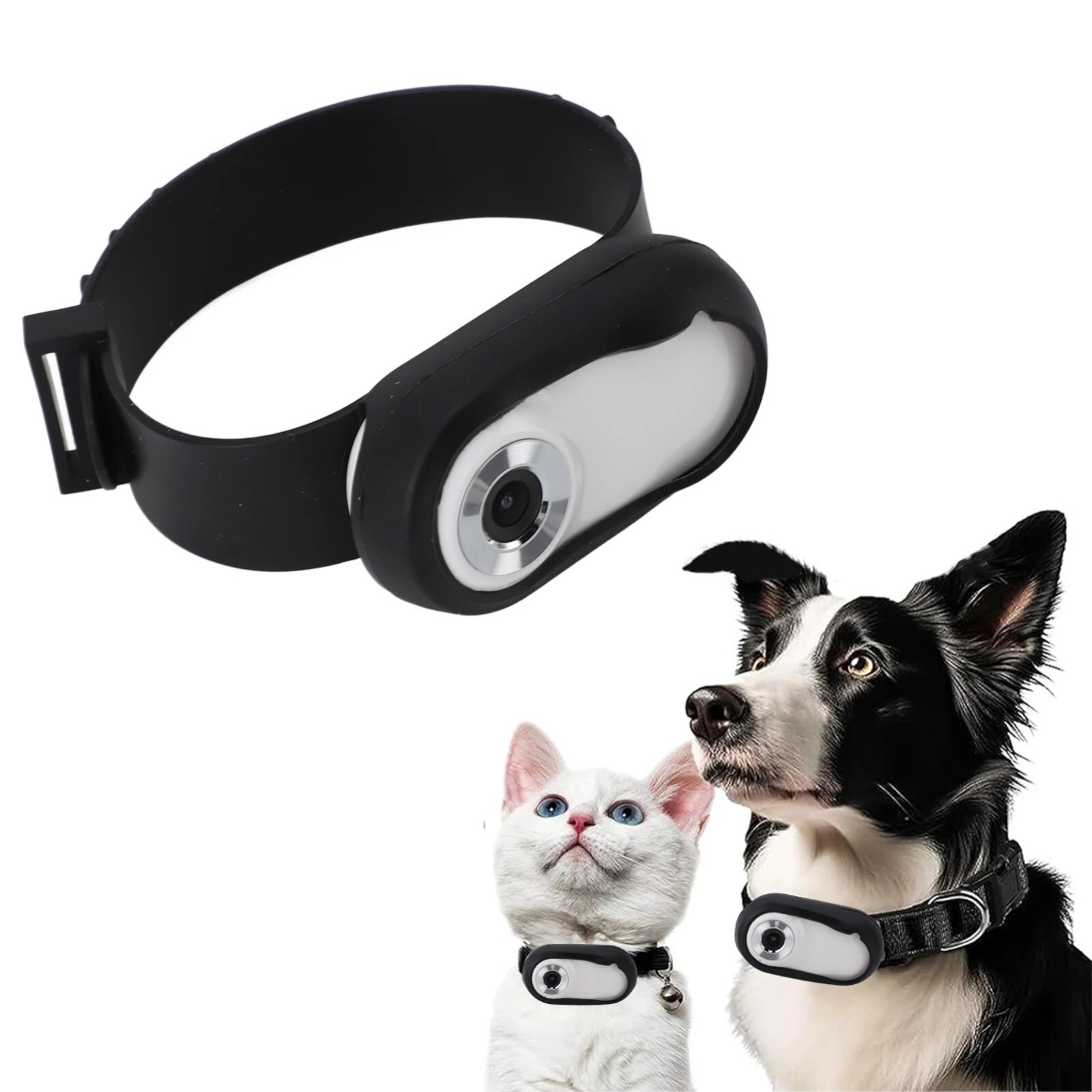 HD 1080P USB Rechargeable Pet Collar Camera for Video and Photo Recording-image