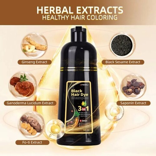 Hair Dye Shampoo 3 in 1 Hair Shampoo Instant Hair Dye Herbal Ingredients Gift US - Picture 10 of 26