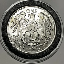 1970’s Vintage Monark Eagle Rare Coin 1 Troy Oz .999 Fine Silver Round Medal 999