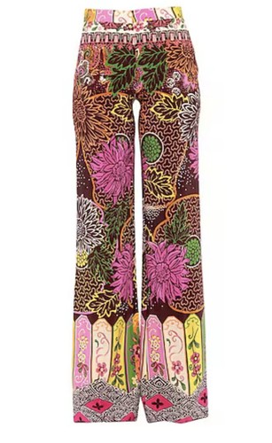 Valentino Garavani Printed Silk Crepe De Chine Straight Leg Pant 42IT 6 US - Picture 4 of 17