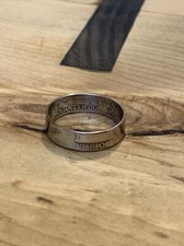 Artisan Hand Crafted Birthday Year 1980 Liberty Coin Ring Size 10.75