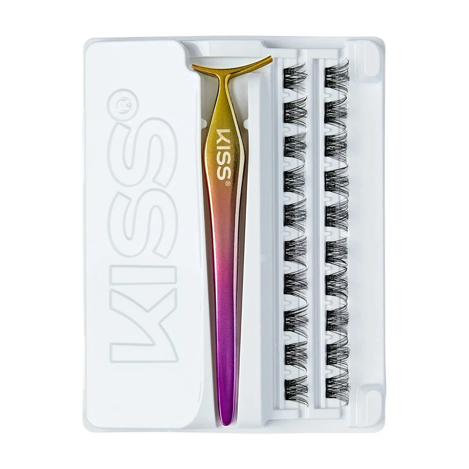 Kit de pestañas autoadhesivas a presión KISS imPRESS Falsies, negro, 20 racimos Foto 2 de 2