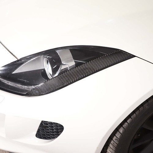 Borde de pegatinas para faros de fibra de carbono para cejas para Jaguar F-TYPE 2013-2022 - Imagen 5 de 9