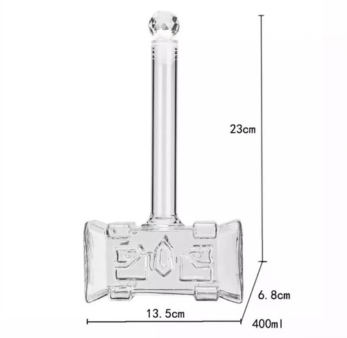 NEW Glass Hammer Decanter - 400ml Alcohol / Drink / Beer / Vodka / Whiskey - Picture 5 of 5