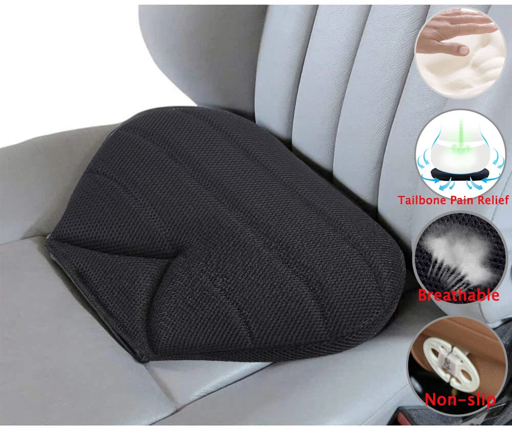 Car Seat Cushion Memory Foam Car Seat Pad for Drivers Sciatica & Lower Back  Pain Relief - Car Seat Cushions for Driving