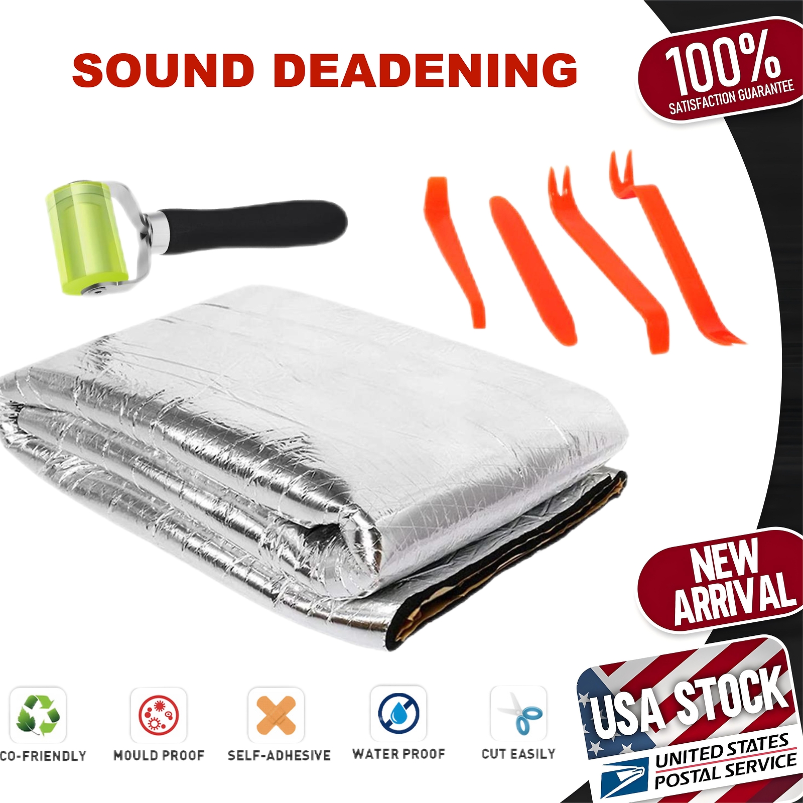 7mm Car Black Tailgate Sound Insulation Deadener Mat  39