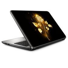 Universal Laptop Skins wrap for 15" - Gold Rose glowing