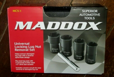 Maddox MC5-1 Universal Locking Lug Nut Removal Set 5 Pcs #58535