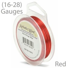 Red Artistic Wire - Tarnish-Resistant Red Craft Wire 16-28 GA 