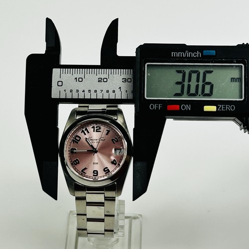 Kenneth Cole Damenuhr 31 mm lila Zifferblatt silberfarben Datum neue Batterie 6" - Bild 4 von 10