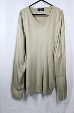 M S Blue Harbour Biege V-Neck Jumper Size XL Extra Large