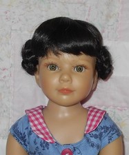 WEE 3 RAMSHORN Doll Wig SZ 8-9.5 B DK BROWN Braided Side Buns Bangs R-A NT