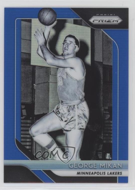 2018-19 Panini Prizm Blue Prizm 186/199 George Mikan #285 HOF rf2