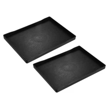 2Pcs 7"x10" Small Black Mini Tray Plastic Rectangular Wooden Serving Tray Black