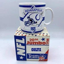 Vintage Indianapolis Colts Jumbo 20oz Mug Licensed Team NFL Russ Berrie Co - NEW