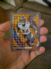 2025 Panini Mosaic Malaki Starks Orange Mosaic /199 #347 (RC) Ravens