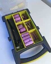 TIG Torch Accessory Kit 40+ Tungsten (Ceriated/Thoriated), Gas Lenses & Nozzles