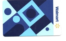 Walmart Blue & White Geometric Shapes Gift Card No $ Value Collectible FD110338