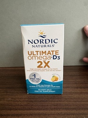 Nordic Naturals Ultimate Omega 3+ 2X with Vitamin D3 2150mg - 60 Gel Caps 08/28
