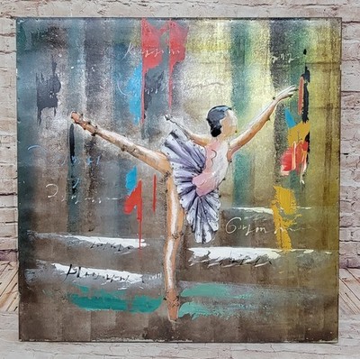 Pastel Wall Art Ballet Girl Bronze Sculpture Statue Handmade 3D Studio Dance Art