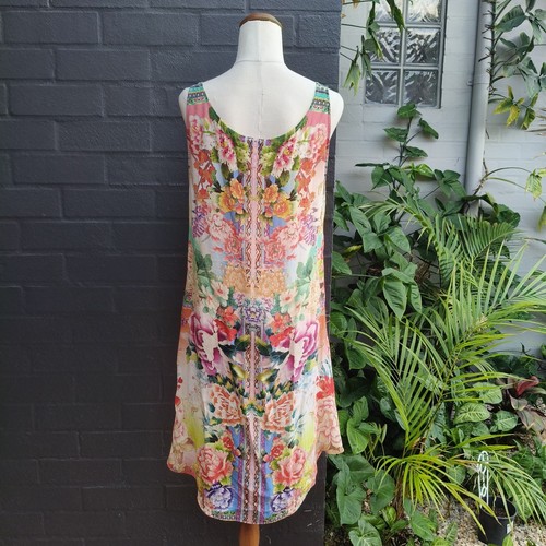 Camilla Vintage Flower Hour Floral Embellished Silk Singlet Size M AU 12 US 8 - Picture 6 of 10