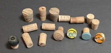 Lot of 16 Vintage Bottle Corks, Various Brands and Sizes